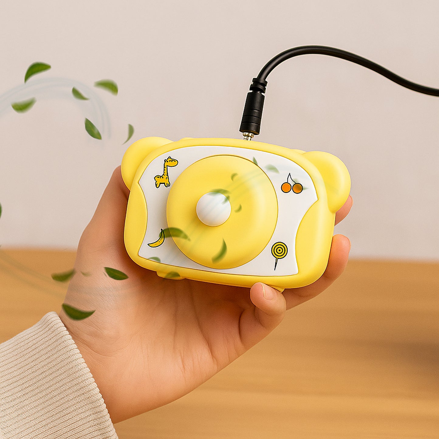 Cute Bear-shaped Mini Rechargeable Fan (1 Pc)