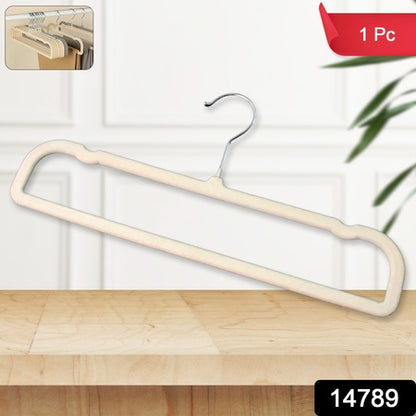 Premium Velvet Non-slip Cloth Hanger With Metal Hook (1 Pc)