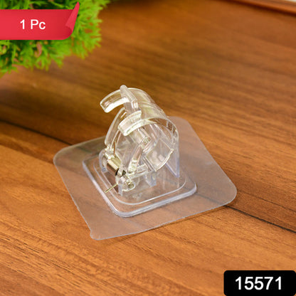 Self-adhesive Transparent Wall With Spring-loaded Anti-slip Clip (1 Pc)