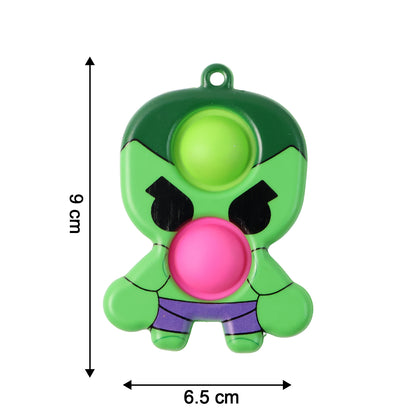 Silicone Pop It Fidget Toy With Keychain Clip (1 Pc)