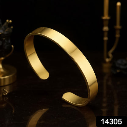 Elegant Gold Finish Open Cuff Bracelet Kada (1 Pc)