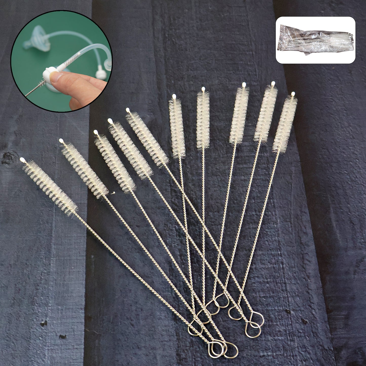 Straw  Bottle Cleaning Brush Set (10 Pc)