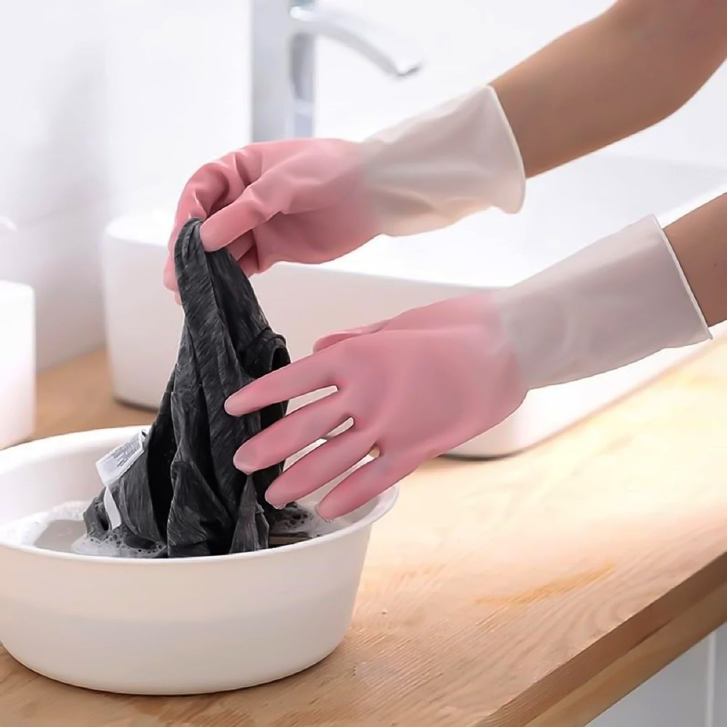 Small Size Reusable Household Cleaning Gloves (1 Pair)