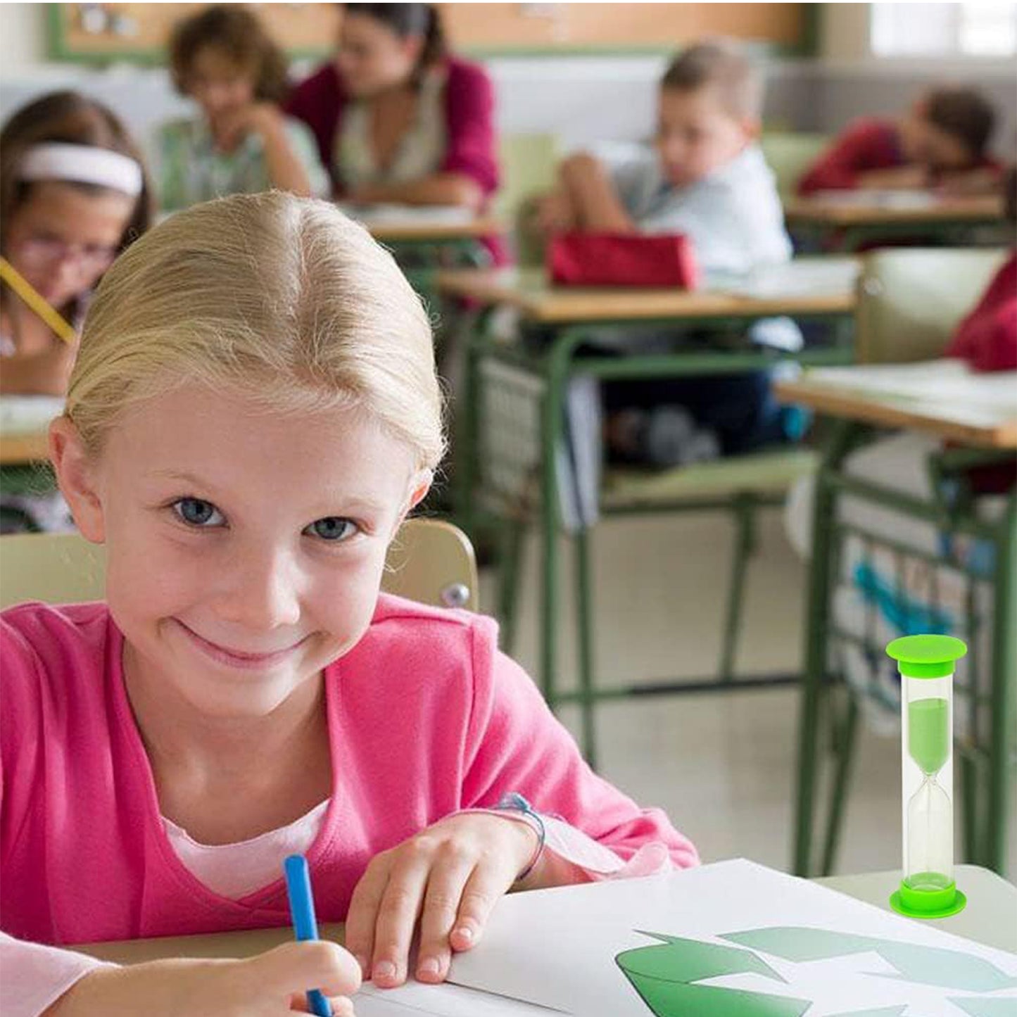 8756 Sand Timer Plastic Hourglass Sand Glass Toy Sand Clock For Kitchen Office School And Brushing Teeth For Bathroom Timer Clock Children Hourglass Sand Glass Toothbrush Household Sand Clock (3 Min Approx  5 Pc)