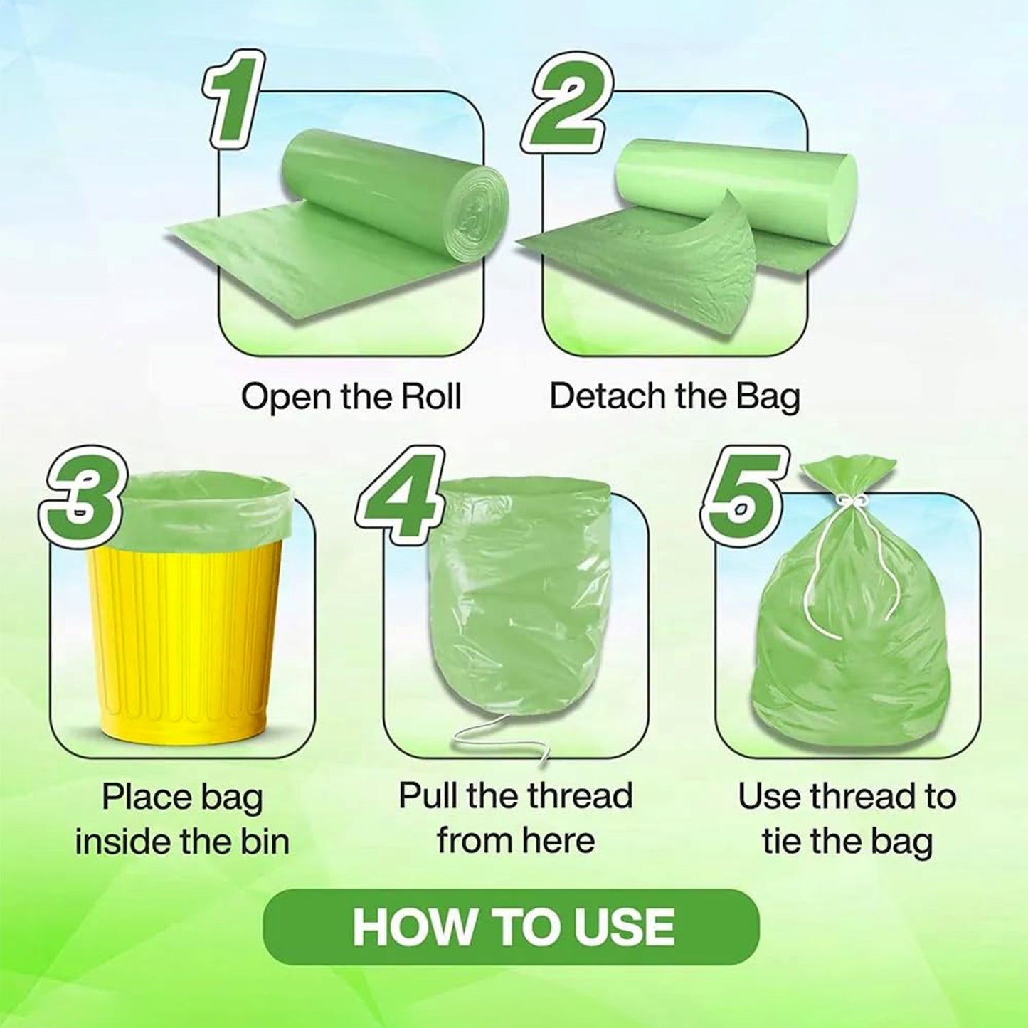 Multipurpose Strong Garbage Bags Roll (45x50cm  5 Pc)