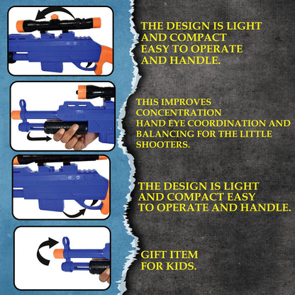 Shot Air Gun Toy With Scope And 8 Soft Foam Bullets Set