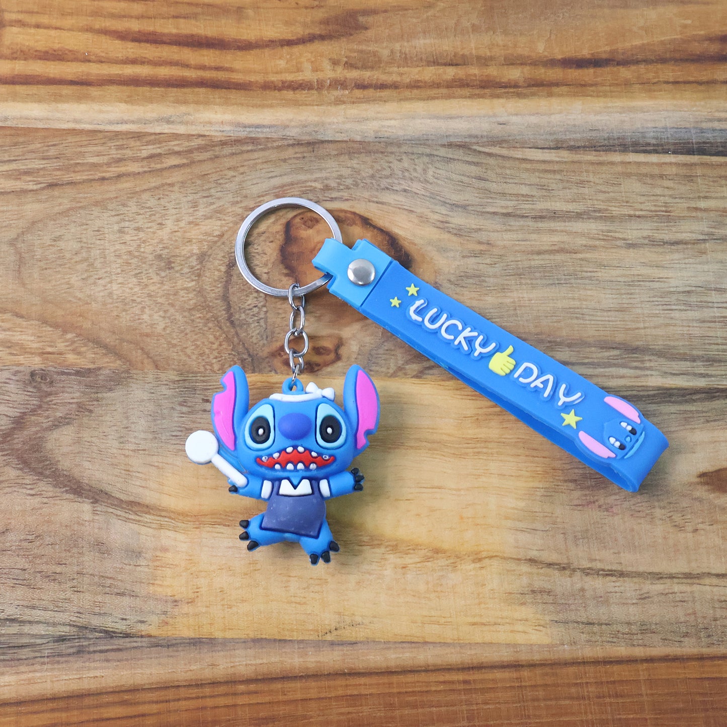 Cute Cartoon Silicone 3d Key Chain With Metal Hook  Strap (Pack Of 1)