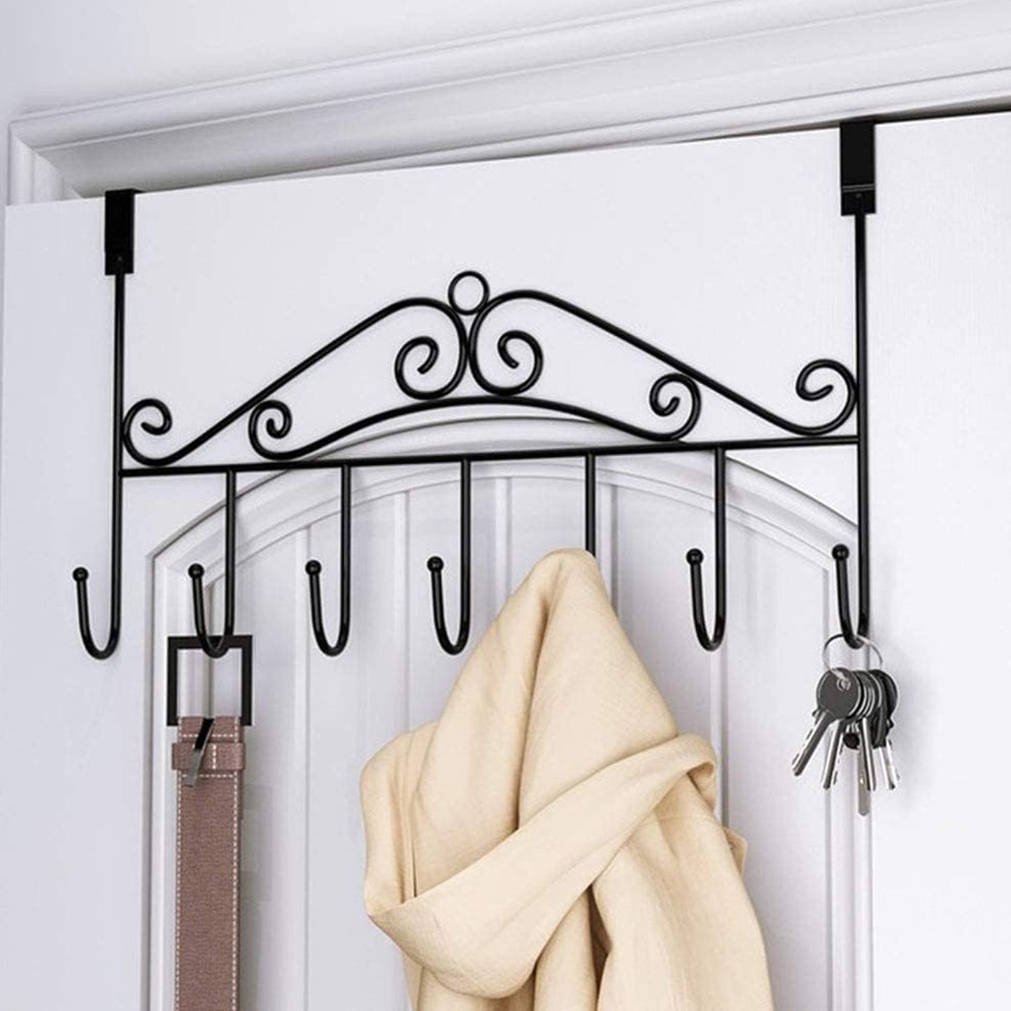 Over The Door Hanger Rack 7 Hooks Decorative Ognazier Hook Rack Stylish Door Hanger Door Hook Hangers With 7 Hooksmetal Hanging Rack For Home Office Use