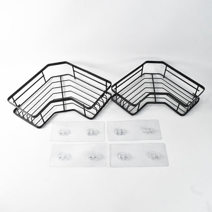 Iron Coating Self-adhesive Corner Shelf Organizer (2 Pc)