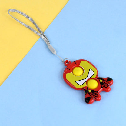 Creative Cartoon Superhero Style Mini Push Pop Bubble Keychain (1 Pc)