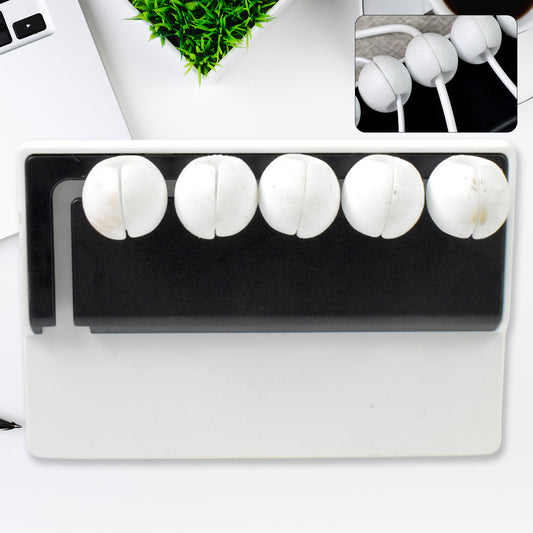 5 Slots Adhesive Desk Cable Cord Holder For Charging Cable (1 Pc  Mix Color)