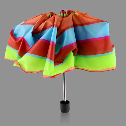 3-fold Sun  Rain Protective Solid Foldable Umbrella (1 Pc)