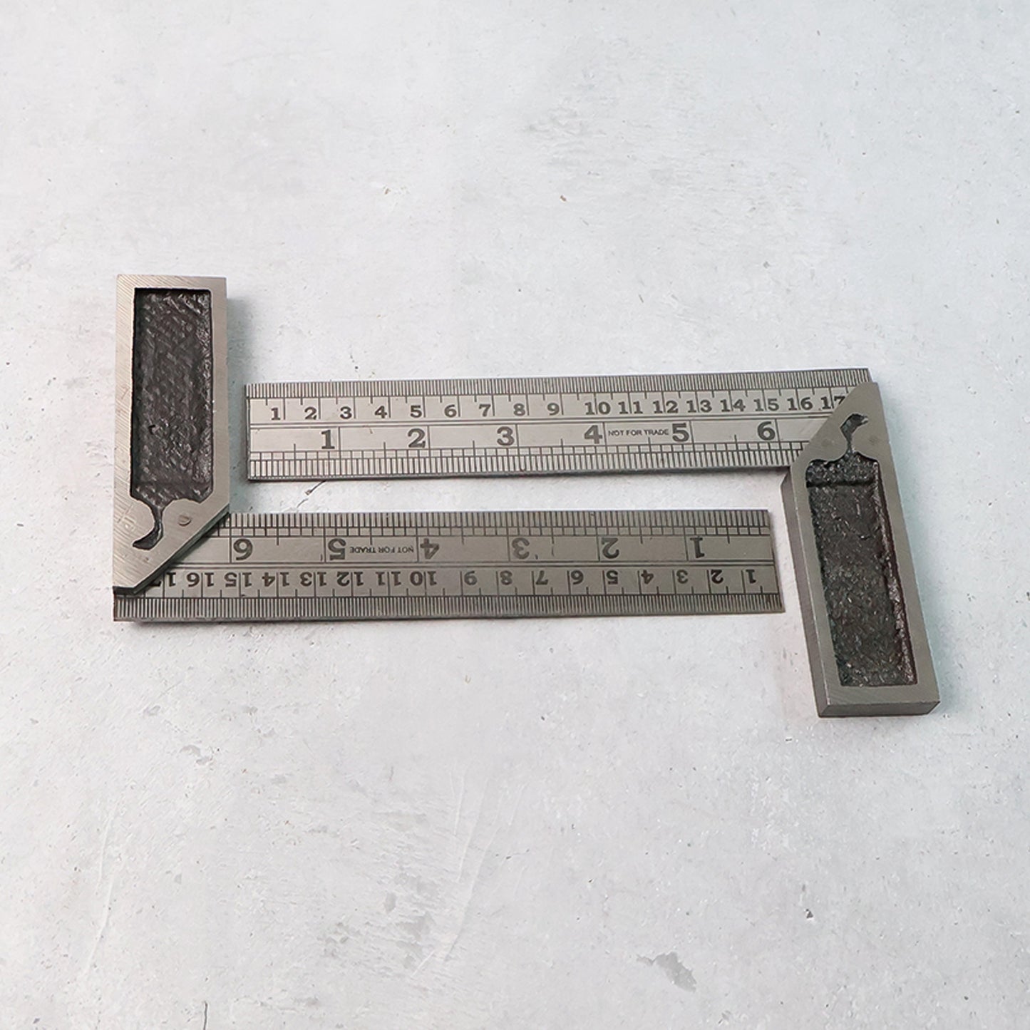 Heavy-duty Metal Try Square Ruler Set (2 Pc)