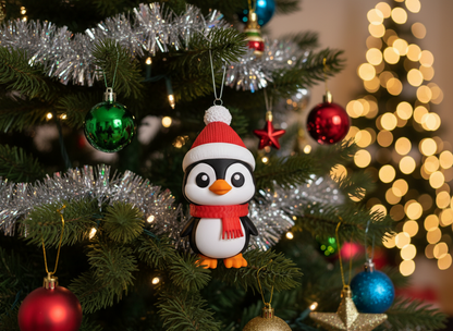 Christmas Penguin Ornament cum Keychain – Adorable 3D Printed
