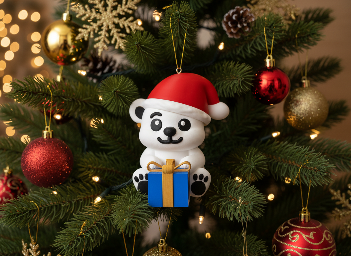 Christmas Bear Ornament cum Keychain