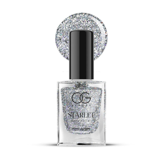 Og Beauty Silver Moonlight Starlet Glitter Nail Paint (10 Ml  1 Pc)