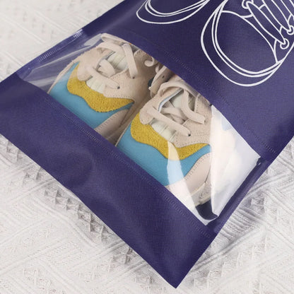 Beach Bag Shoes Storage Bag Closet Organizer Non-woven Travel Portable Bag Waterproof Pocket Clothing Classified Hanging Bag Shoe Bag Luggage Travel Portable Shoe Pouch Non Woven Transparent Window (1 Pc )