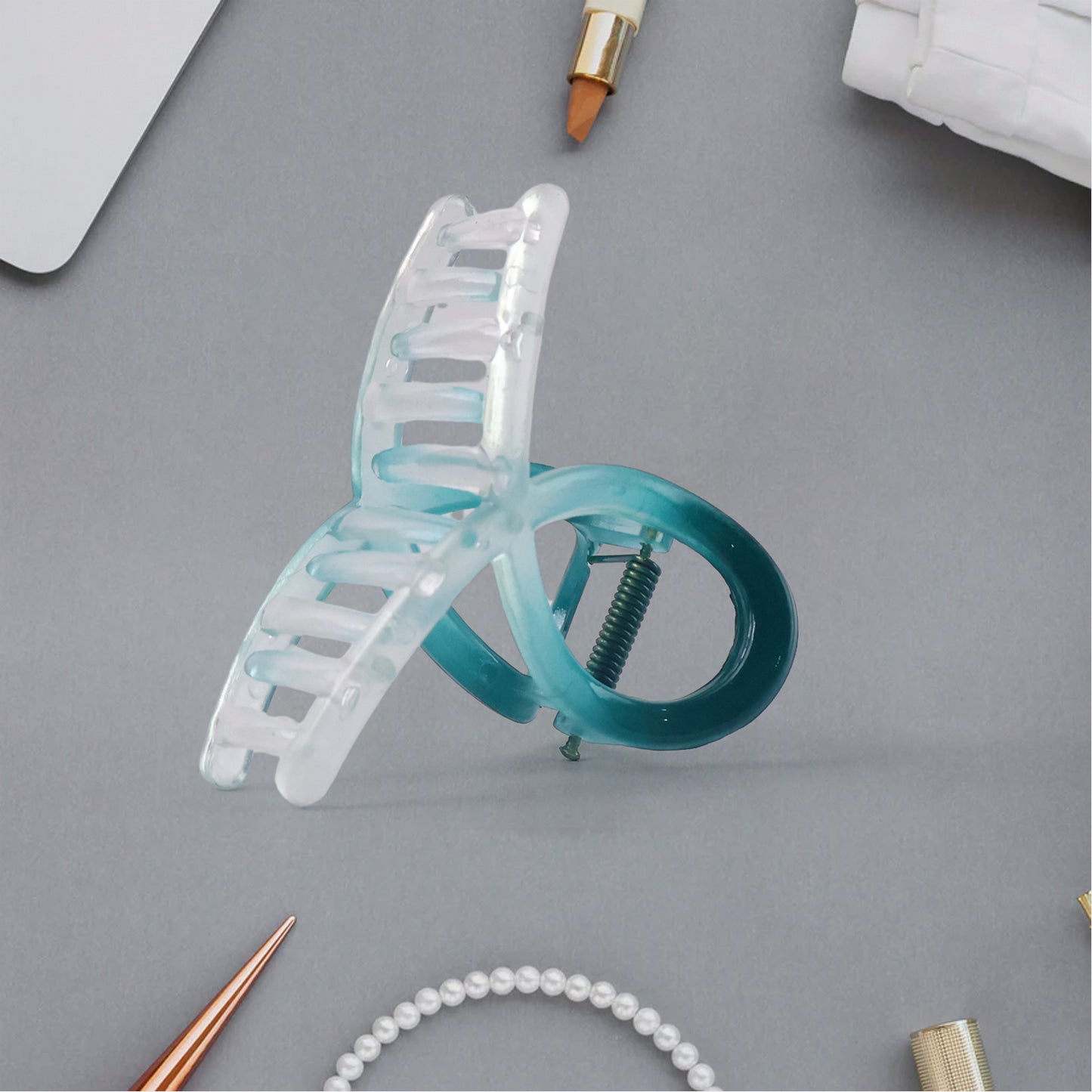 Plastic Hair Clamp Grip Simple Matte Hair Barrette Clamp (12 Pc   Mix Design)