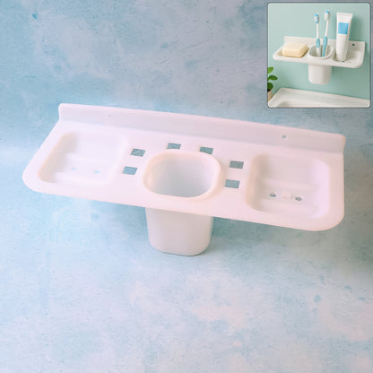 4777 4 In 1 Plastic Soap Dish And Plastic Soap Dish Tray Used In Bathroom And Kitchen Purposes.
