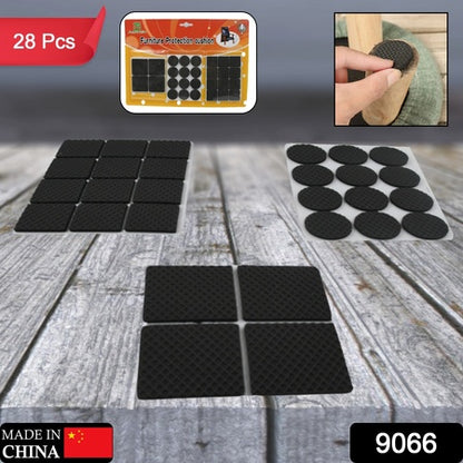 28 Pc Rubber Furniture Pads Self Sticking Non Slip Furniture Noise Insulation Pads