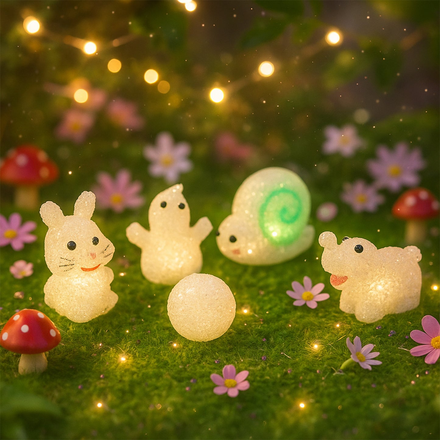 7995 Multi Shape Small Light Lamps Led Shape Crystal Night Light Lamp (6 Pc Set)