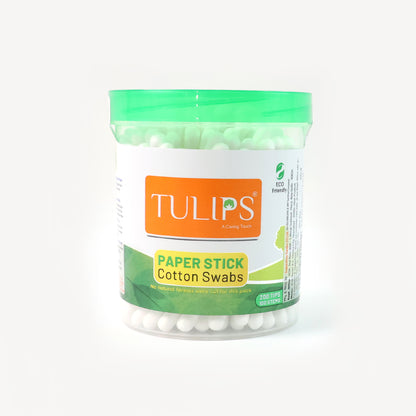 Tulips Paper-stick Cotton Swabs - (100 Pc   Set)