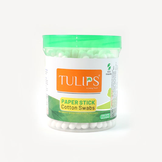 Tulips Paper-stick Cotton Swabs - (100 Pc   Set)