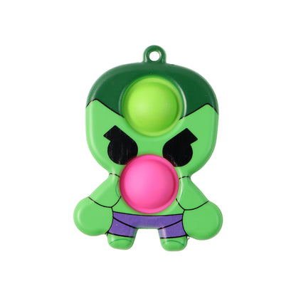 Silicone Pop It Fidget Toy With Keychain Clip (1 Pc)