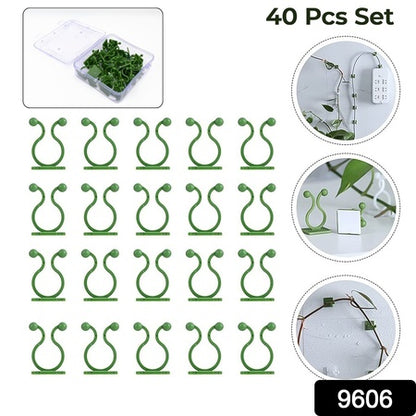 Plant Climbing Wall Fixture Clip Self-adhesive Hook (40 Pcs Set  With Plastic Box)