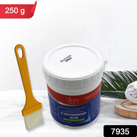 7935 Transparent Waterproof Glue 250g With Brush Leakage Protection Outdoor Bathroom Wall Tile Window Roof Anti-leakage Agent Sealant Glue Roof Sealant Waterproof Gel