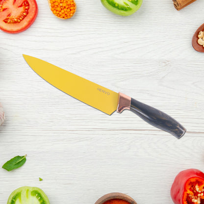 6 Pcs Professional Kitchen Knife Set With Chef Knives Cleaver Peeler  Scissors