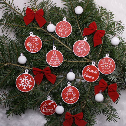 Christmas Tree Ornaments (Set of 9) – Premium 3D Printed Holiday Decorations ✨🎄