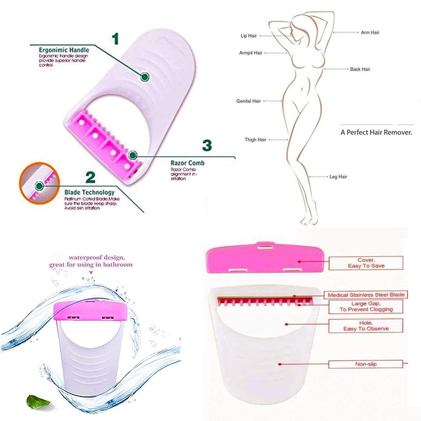 1236 Disposable Body Skin Hair Removal Razor For Women  Pack Of 6