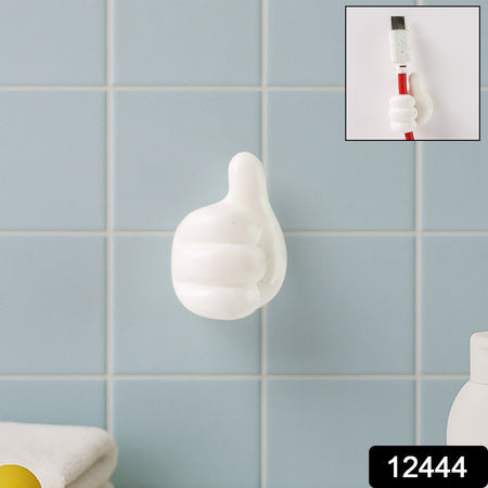 White Multifunctional Multi Functional Hand Shape Wall Clip Hanger Keys Cable Holder