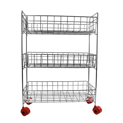 5360 Stainless Steel Fruit  Vegetable Stand Kitchen Trolley 3 Tier Kitchen Trolley  Fruit Basket  Vegetable Stand For Storage  Onion Potato Rack For Kitchen  Vegetable Rack For Kitchen