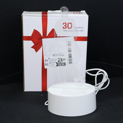 3d Illusion Led Night Lamp With Football Player Design