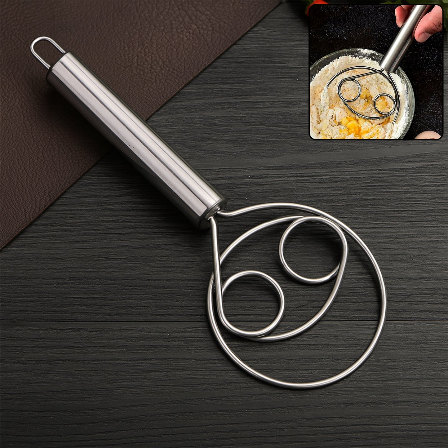 Stainless Steel Danish Dough Whisk - (1 Pc  Big)