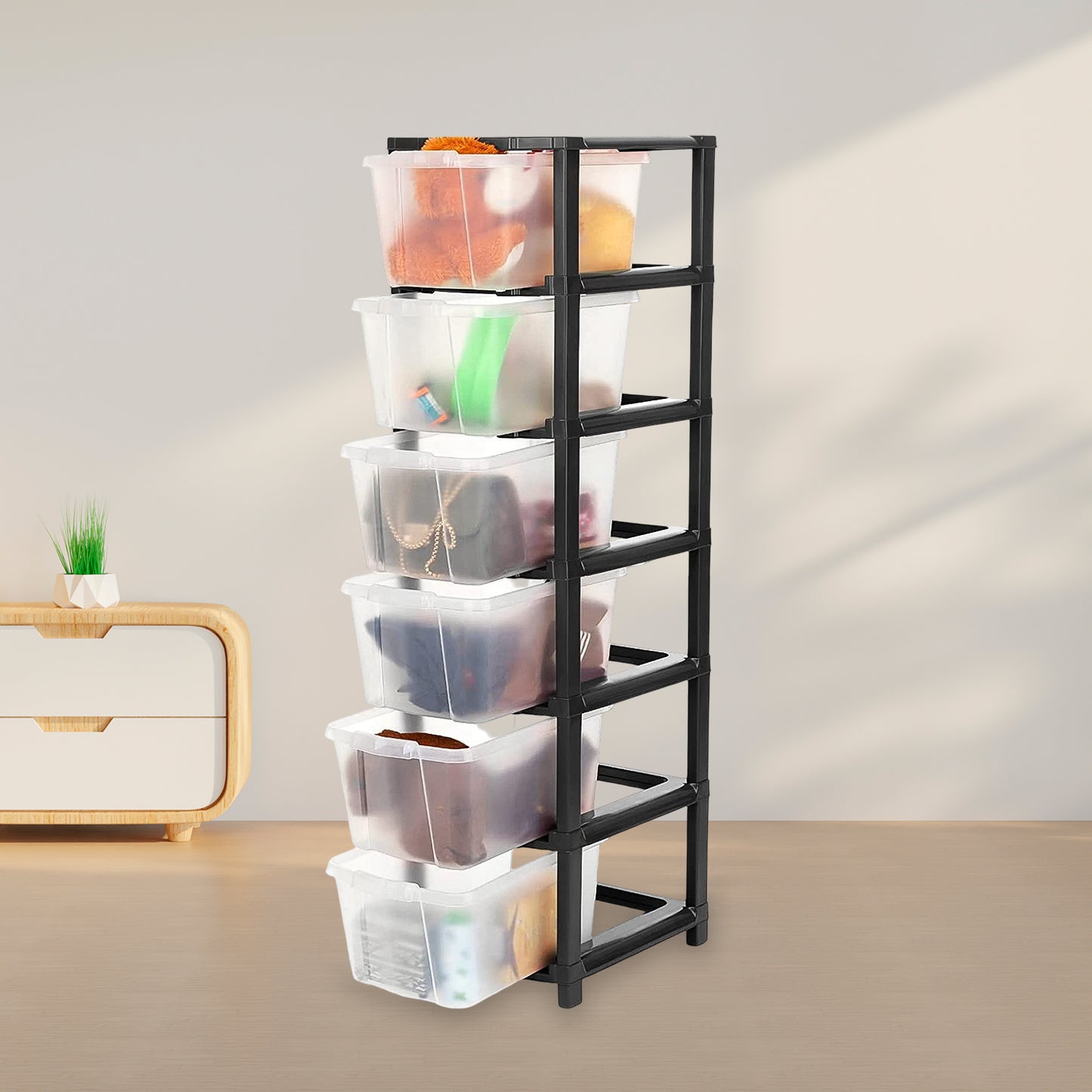 6-layer Modular Plastic Drawer Storage Cabinet