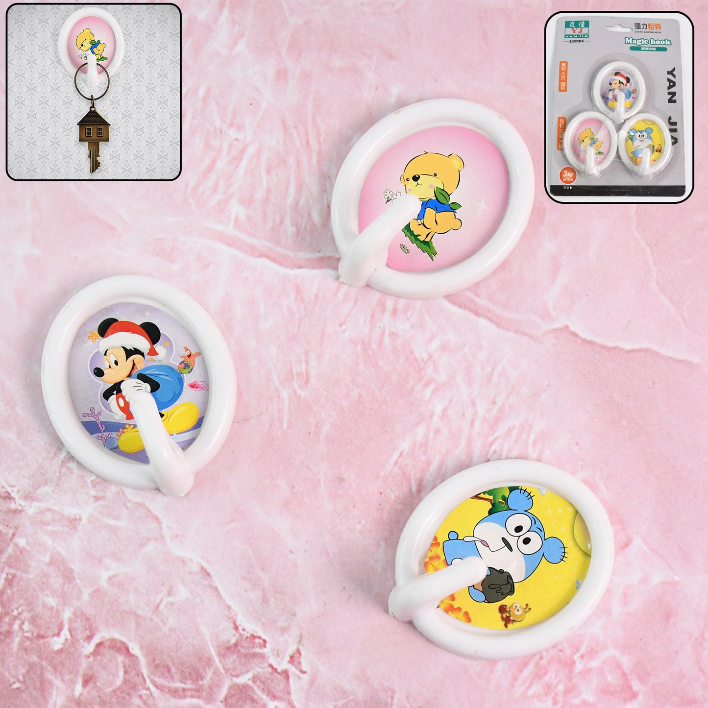 Multipurpose Big Self Adhesive Cartoon Wall Hooks Multipurpose Strong Wall Sticker Hooks Wall Hook Holder Door Hanger