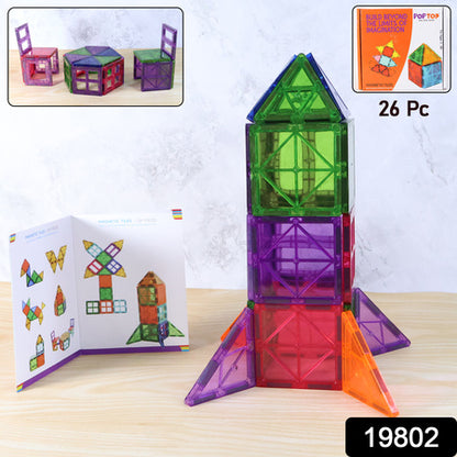 Magnetic Building Tiles - (26 Pc  Set)