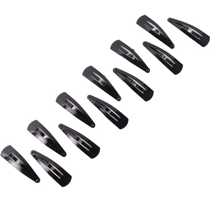 Metal Tik Tak Hair Clips (12 Pcs Set)