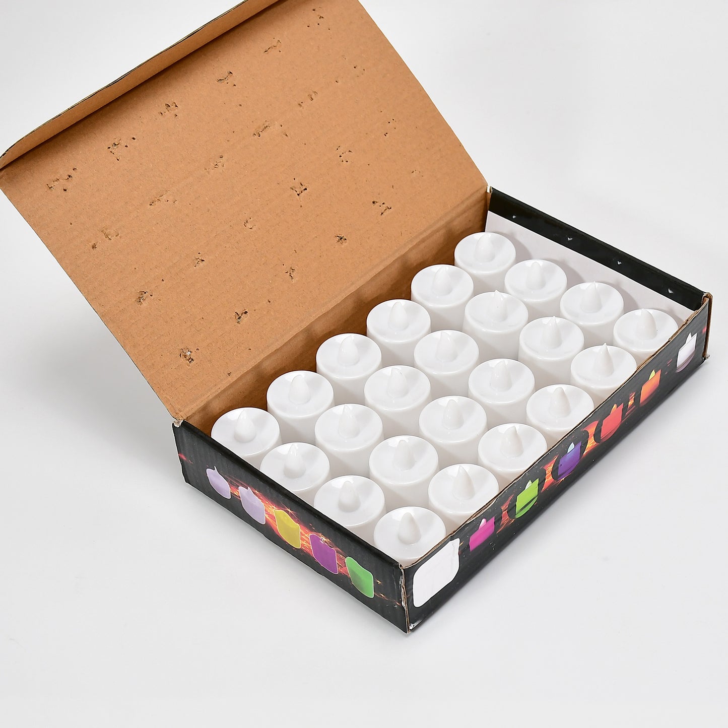 6632 Pink Flameless Led Tealights Smokeless Plastic Decorative Candles - Led Tea Light Candle For Home Decoration (Pack Of 24)