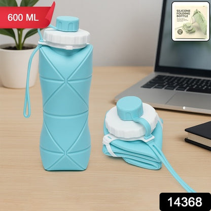 600ml Collapsible Silicone Water Bottle For Travel Sports Gym  Office (1 Pc)
