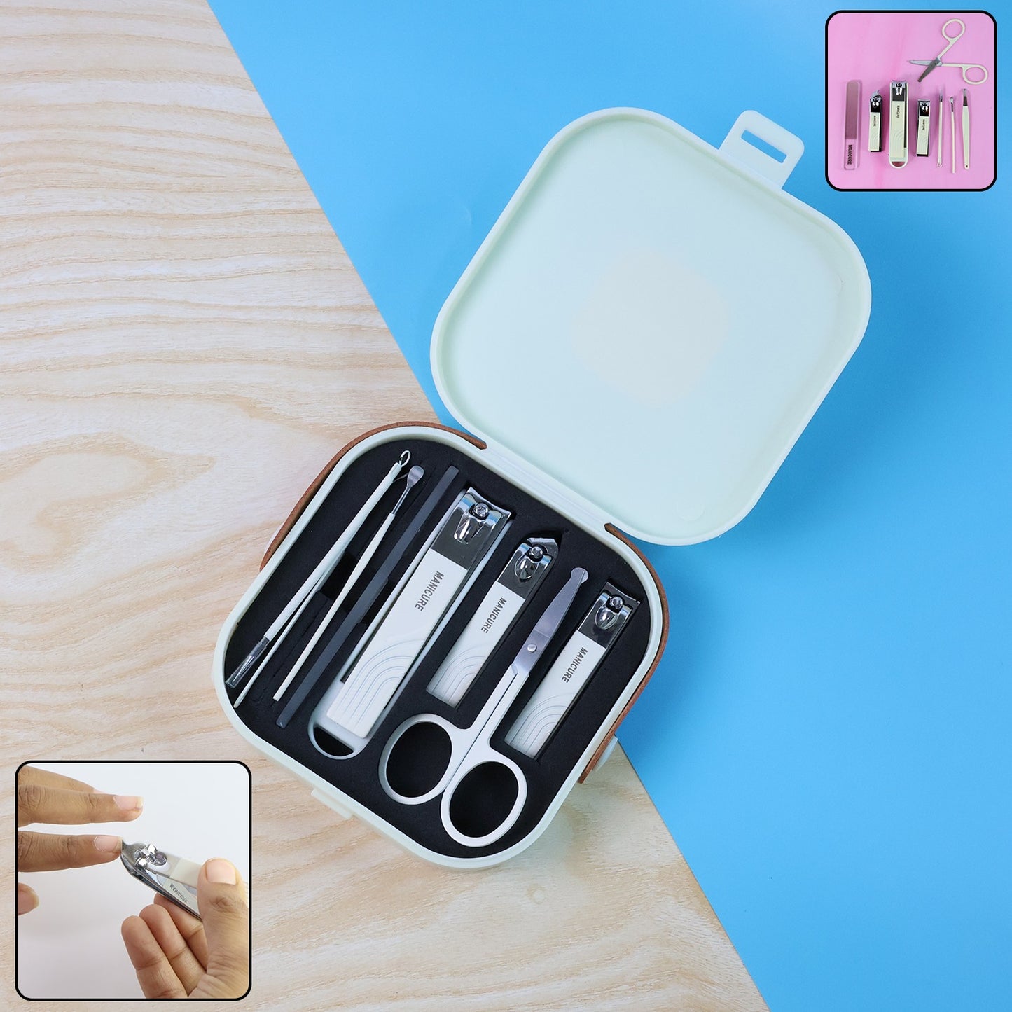 8 In 1 Premium Manicure  Pedicure Grooming Kit - (Set)