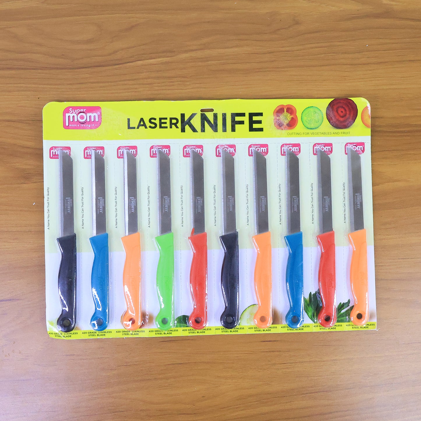 Supermom Stainless Steel Kitchen Laser Knife (10 Pc  Set)