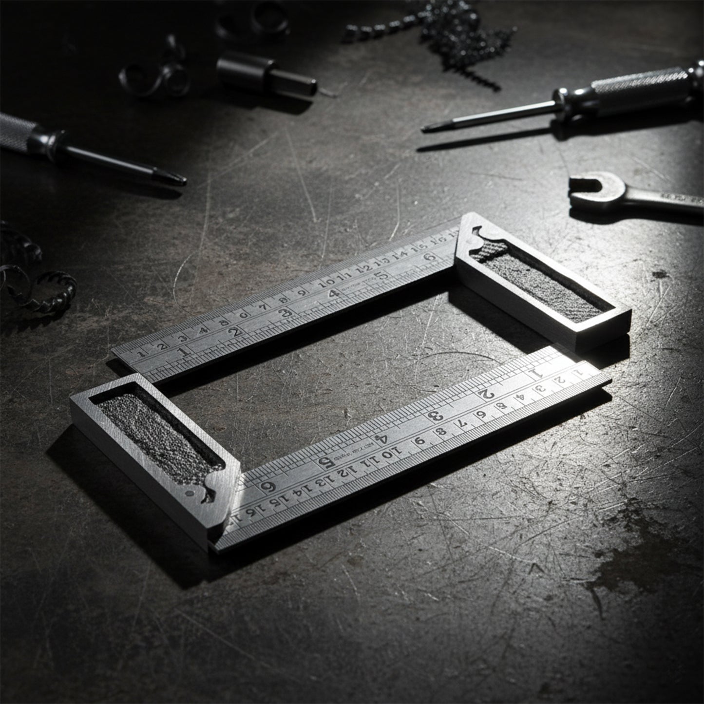 Heavy-duty Metal Try Square Ruler Set (2 Pc)