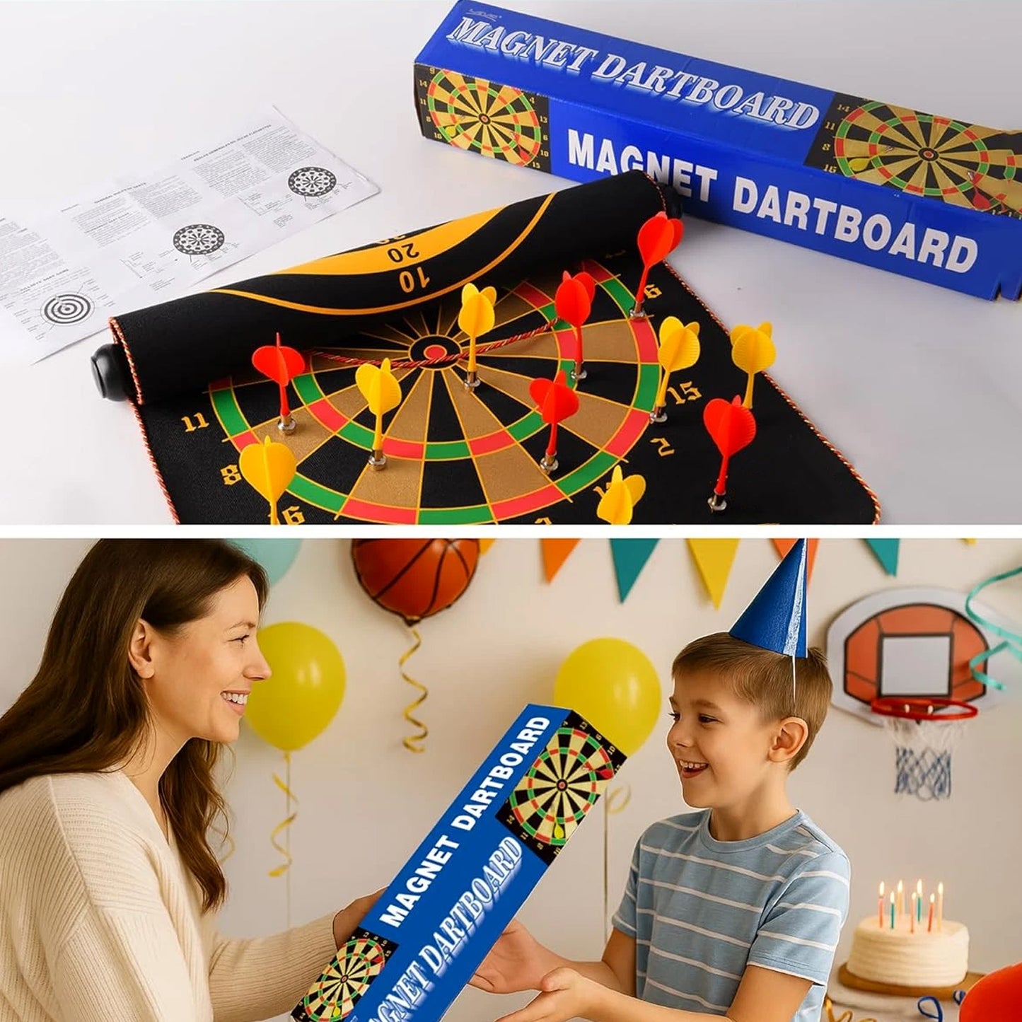 Magnetic Roll-up Dartboard Game - (12-inch  Set)