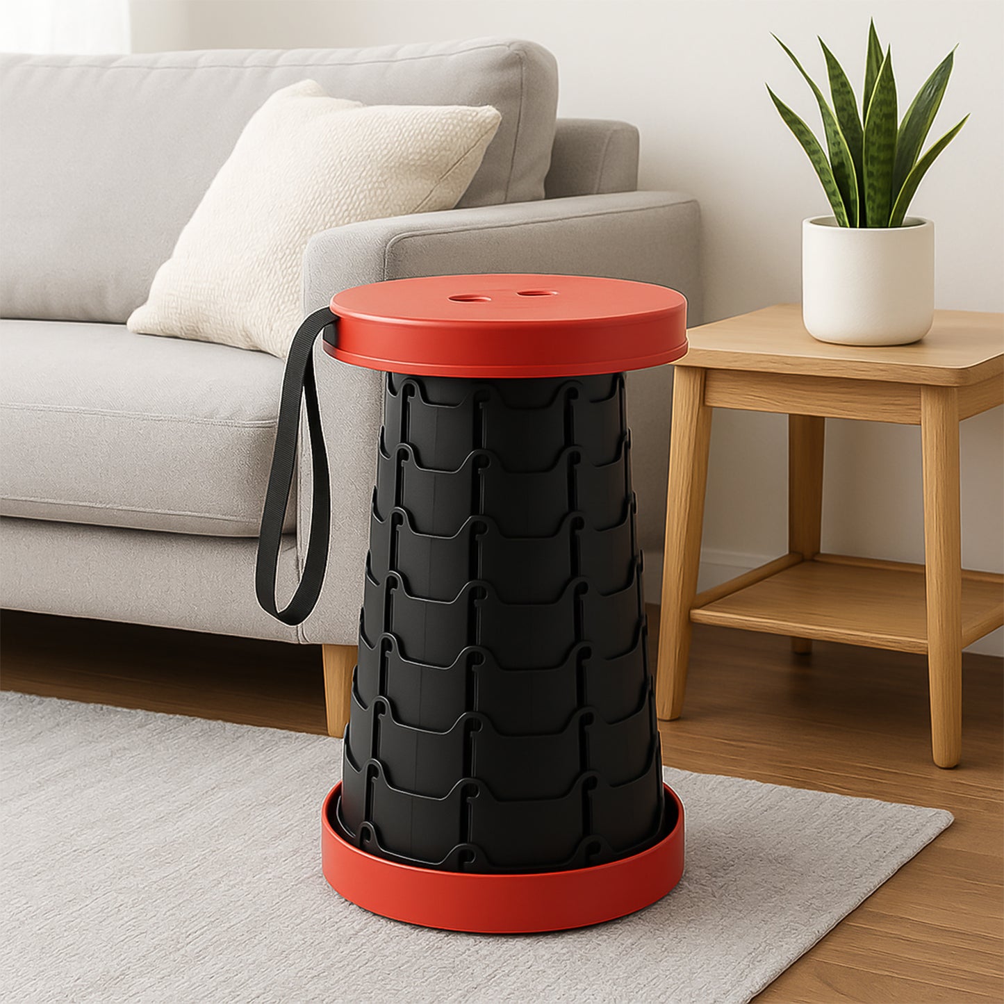 Adjustable Portable Telescopic Folding Stool (1 Pc)