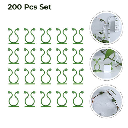 Plant Climbing Wall Fixture Clip Self-adhesive Hook (200 Pcs Set)