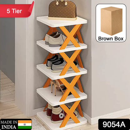 9065  5 Tier Shoes Stand Shoe Tower Rack Suit For Small Spaces Closet Small Entryway Easy Assembly And Stable In Structure Corner Storage Cabinet For Saving Space